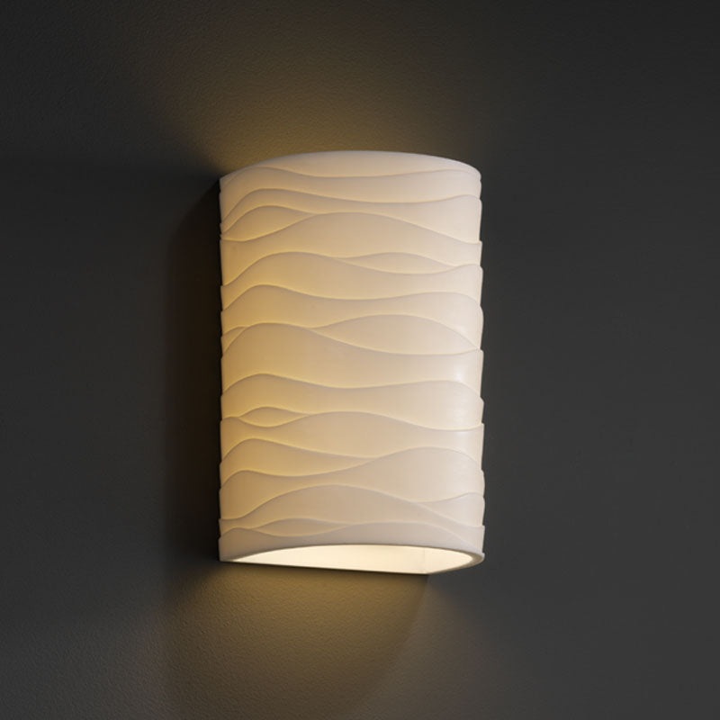 Lantern from the Porcelina Collection in Faux Porcelain Resin Finish by Justice Designs
