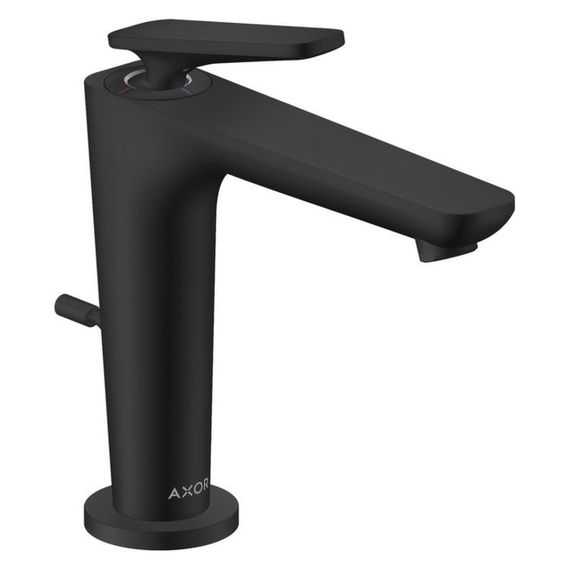 Lavatory Faucet Citterio C 125 1 Lever ADA WaterSense Matte Black 1.2 Gallons per Minute Deck Mount Pop-Up 1 Hole CoolStart EcoRight AirPower Comfort Zone