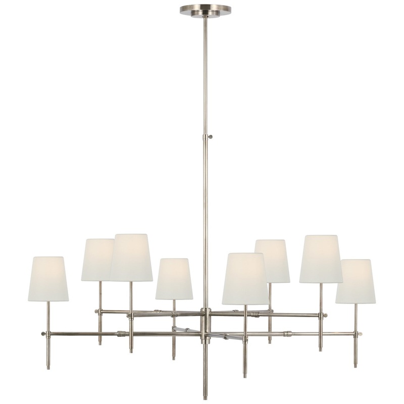 LED Chandelier from the Bryant Collection in Antique Nickel Finish by Visual Comfort Signature