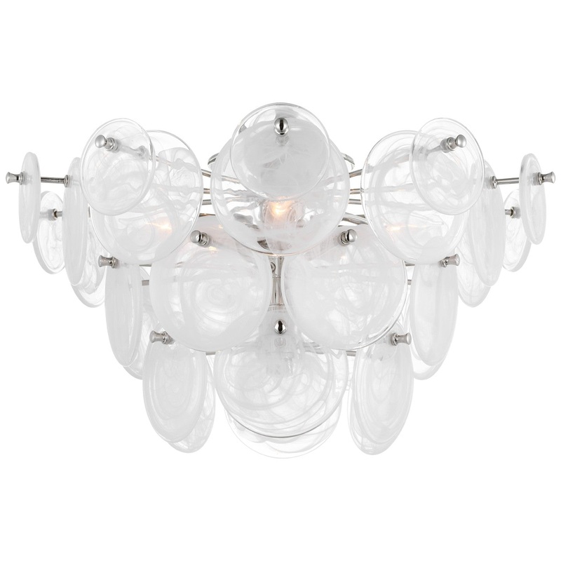 LED Flush Mount from the Loire Collection in Polished Nickel Finish by Visual Comfort Signature