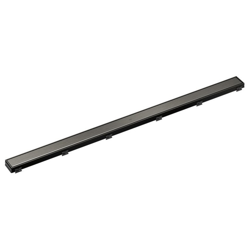 Linear Drain Reversible with Dual Grate Installation 48 Inch Brilliance Luxe Steel Stainless Steel for Rough-In BR73480