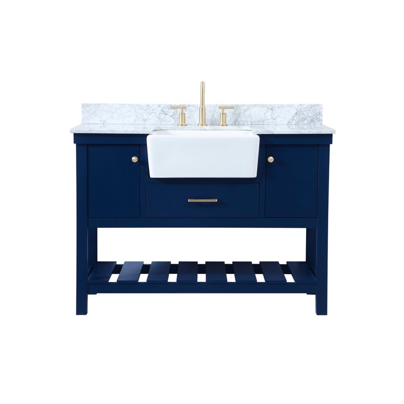 Single Bathroom Vanity from the Clement Collection in Blue Finish by Elegant Lighting
