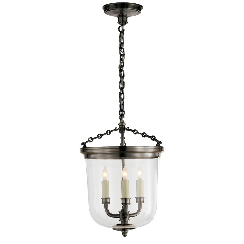 Three Light Lantern from the Merchant Collection in Bronze Finish by Visual Comfort Signature