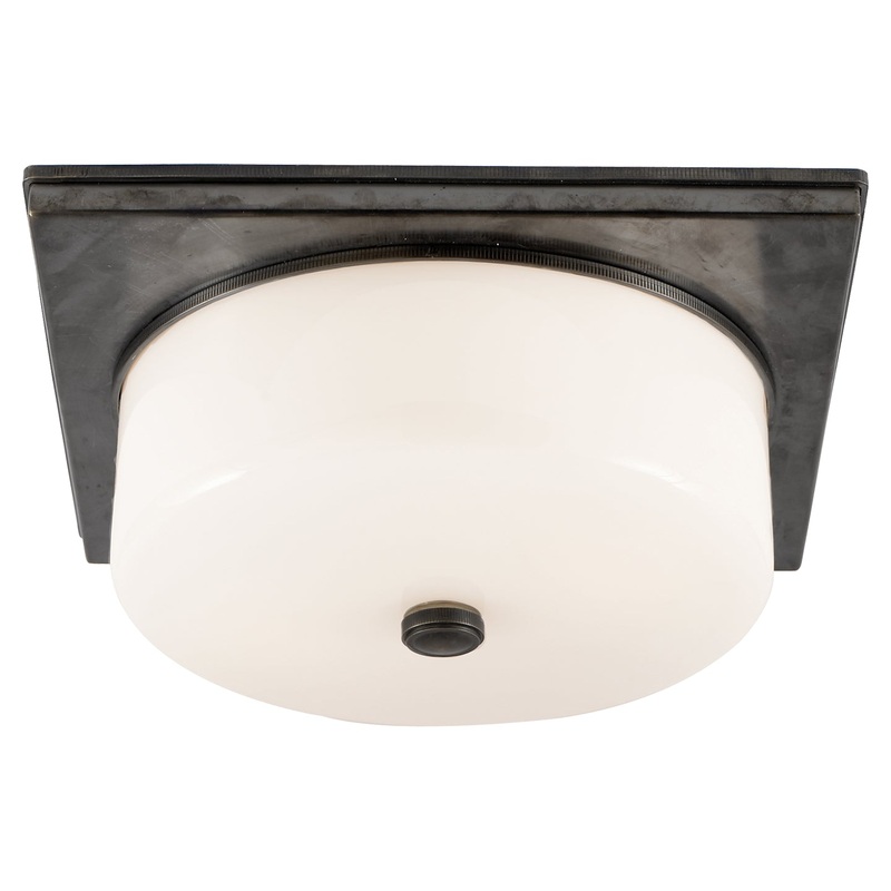 Two Light Flush Mount from the Newhouse Block Collection in Bronze Finish by Visual Comfort Signature