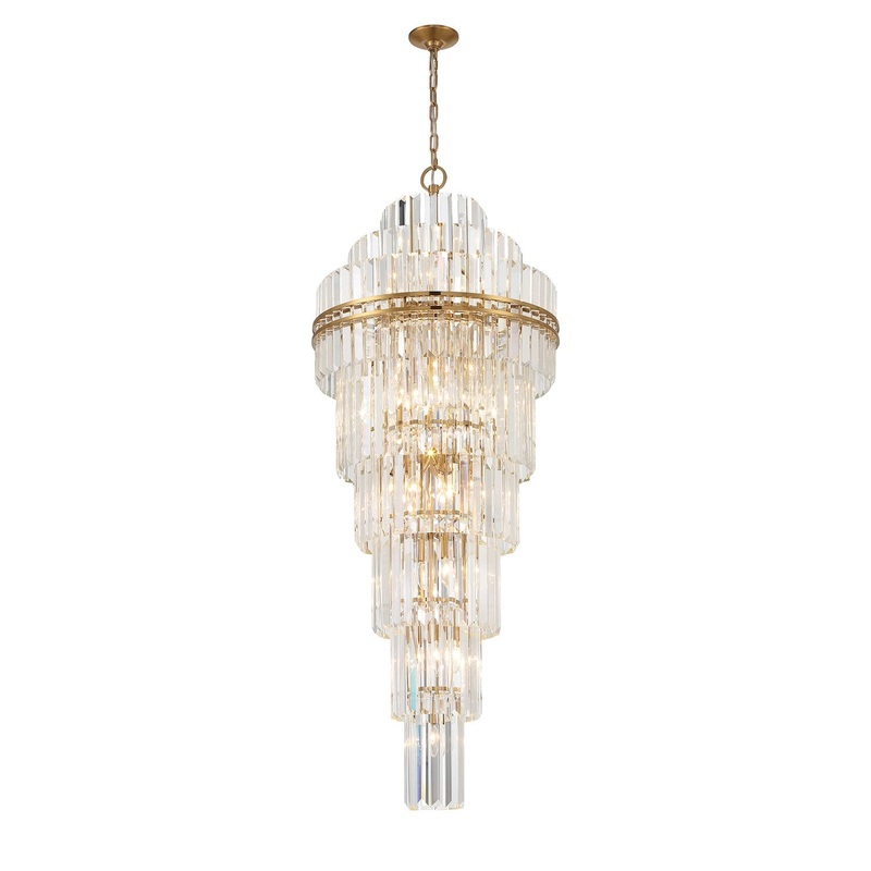 31 Light Chandelier from the Hayes Collection in Aged Brass Finish by Crystorama