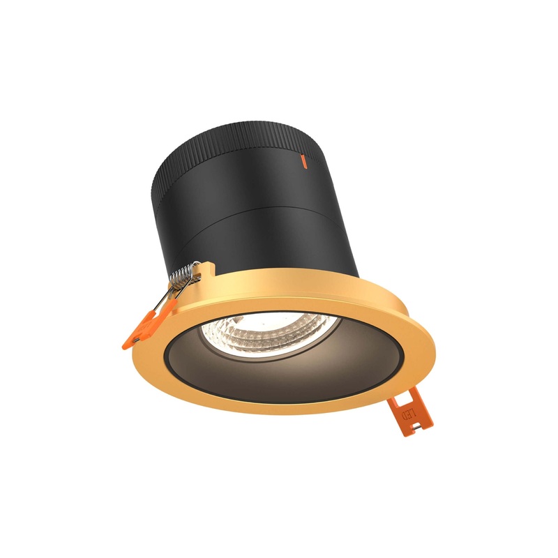 4″ Modular Downlight Black with Gold Trim 20 Degrees Sloped Ceiling