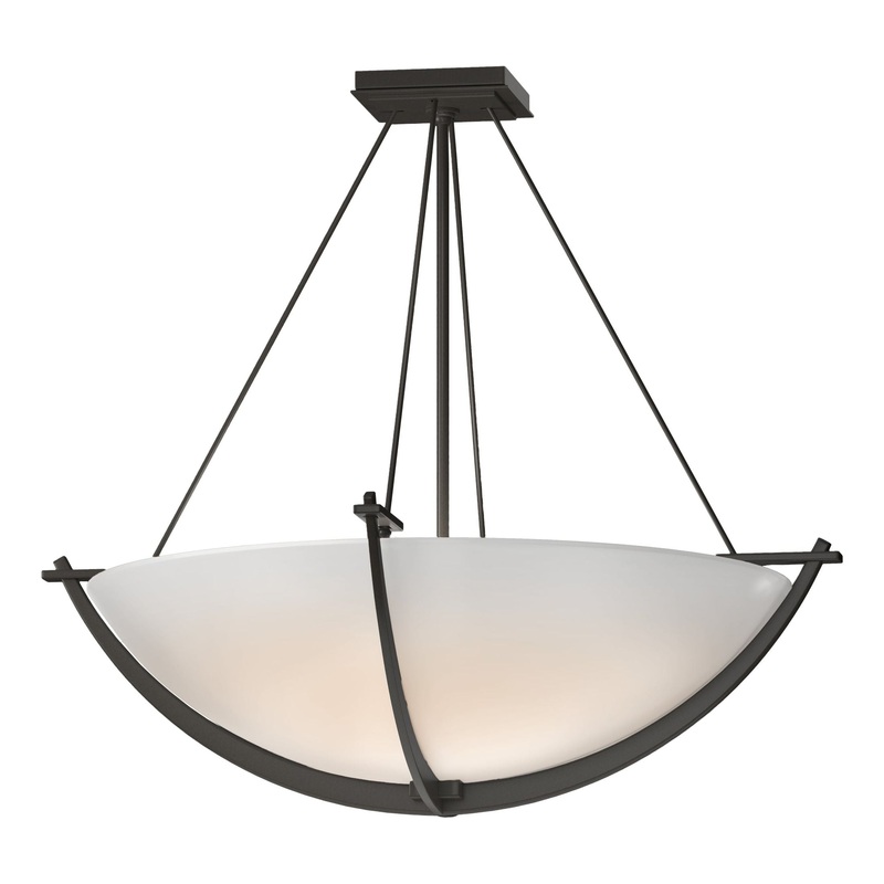 Compass Large Semi-Flush Dark Smoke Opal Glass (GG)
