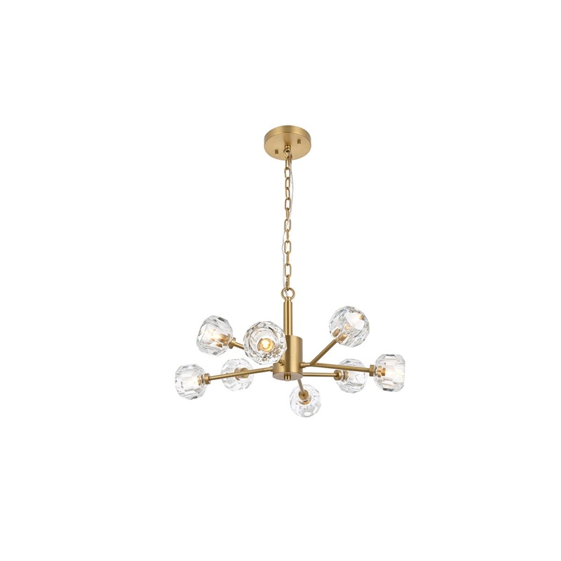 Eight Light Pendant from the Graham Collection in Gold And Clear Finish by Elegant Lighting