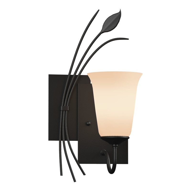 Forged Leaf Sconce Black Left