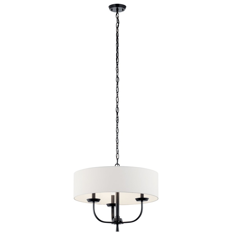 Kichler 52384BK Three Light Chandelier, Black