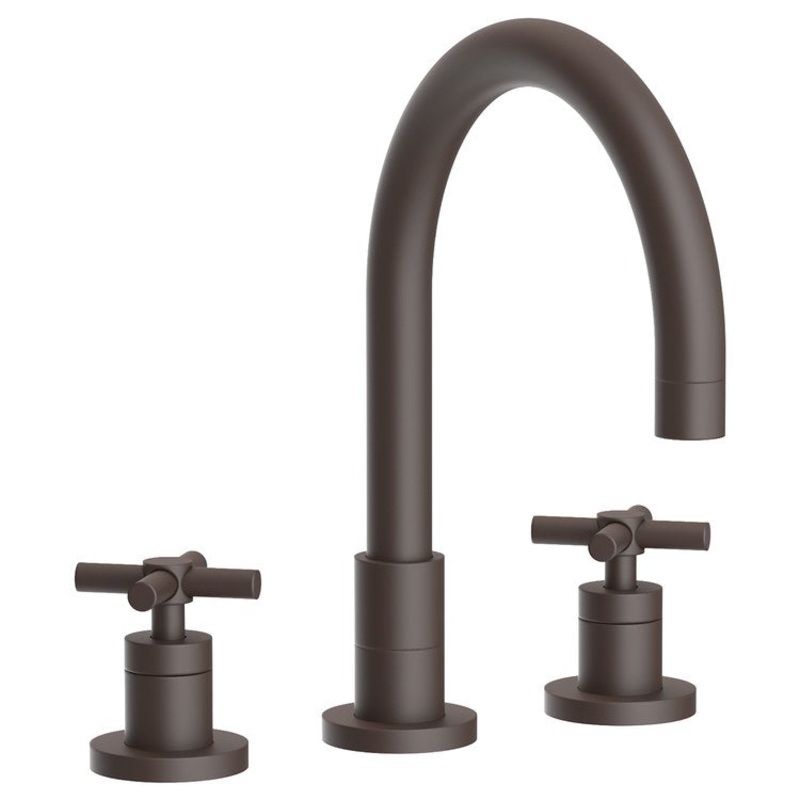 Kitchen Faucet East Linear 8 to 20 Inch Spread 2 Cross ADA Oil Rubbed Bronze Spout Height 5-11/16 Inch Spout Reach 7-7/8 Inch 1.8 Gallons per Minute