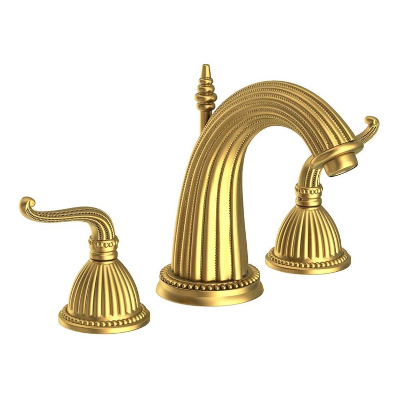 Lavatory Faucet Alexandria Widespread 8 to 20 Inch Spread 2 Lever ADA Satin Brass PVD 1.2 Gallons per Minute Brass Spout Height 4-11/16 Inch
