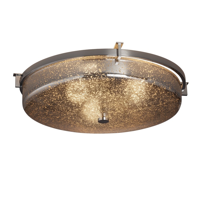 LED Flush-Mount from the Fusion Collection in Polished Chrome Finish by Justice Designs