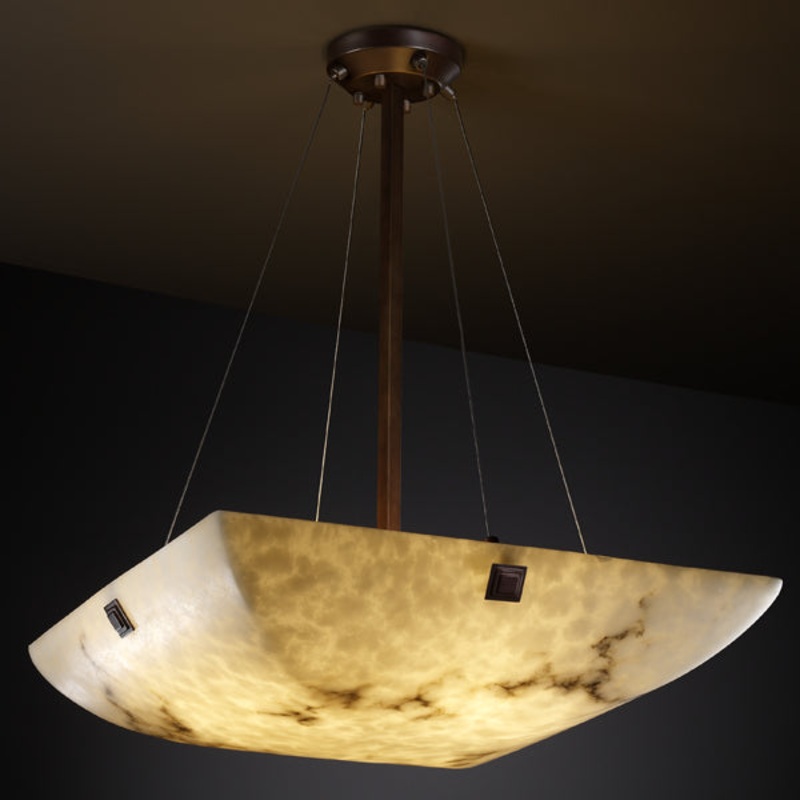 LED Pendant from the LumenAria Collection in Dark Bronze Finish by Justice Designs
