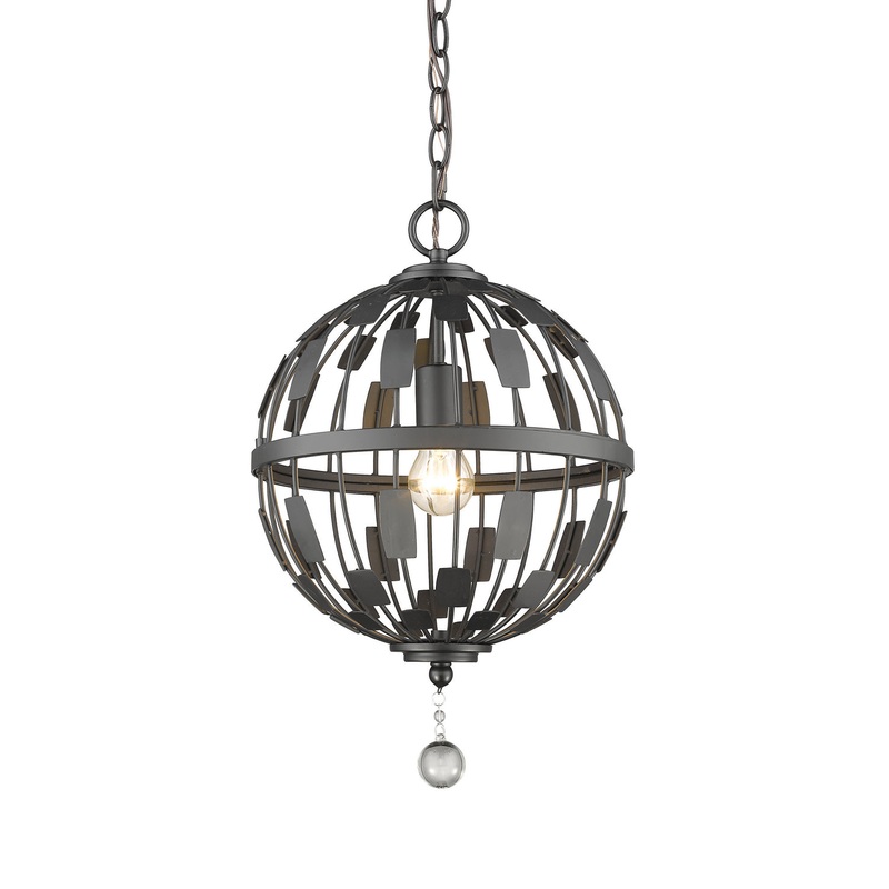 One Light Pendant from the Almet Collection in Bronze Finish by Z-Lite