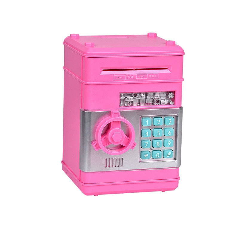 Pink Children’s Mini Safe Piggy Bank with Fingerprint and Password Lock