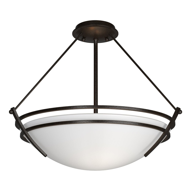 Presidio Tryne Semi-Flush Oil Rubbed Bronze Opal Glass (GG)