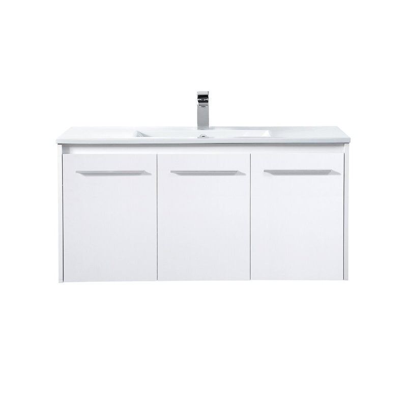 Single Bathroom Floating Vanity from the Rasina Collection in White Finish by Elegant Lighting