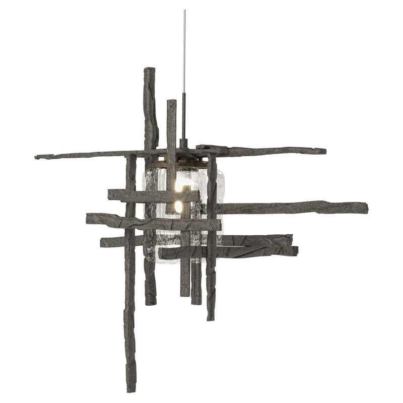 Tura Seeded Glass Low Voltage Mini Pendant Natural Iron