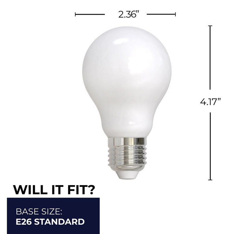 7.60Watt A19 Milky, 800  Lumens, E26 base, 120 Volt Light Bulb by Bulbrite