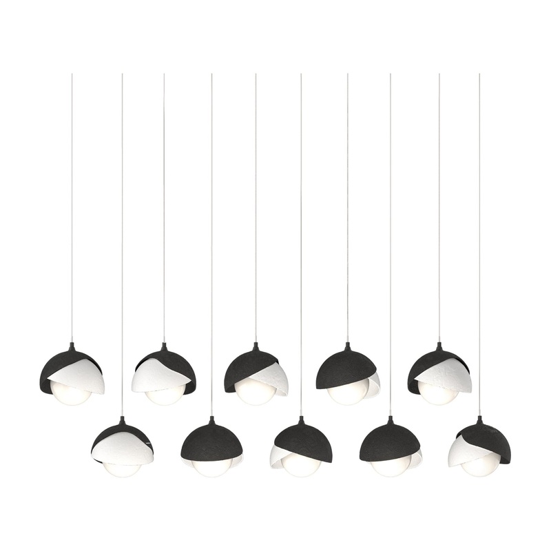 Brooklyn 10-Light Double Shade Pendant Black White