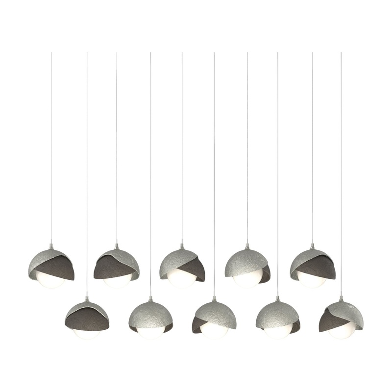 Brooklyn 10-Light Double Shade Pendant Sterling Dark Smoke