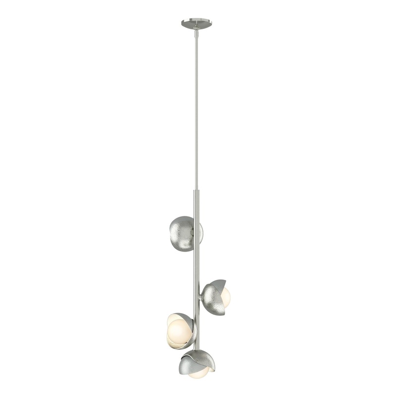 Brooklyn 4-Light Double Shade Vertical Pendant Sterling Vintage Platinum