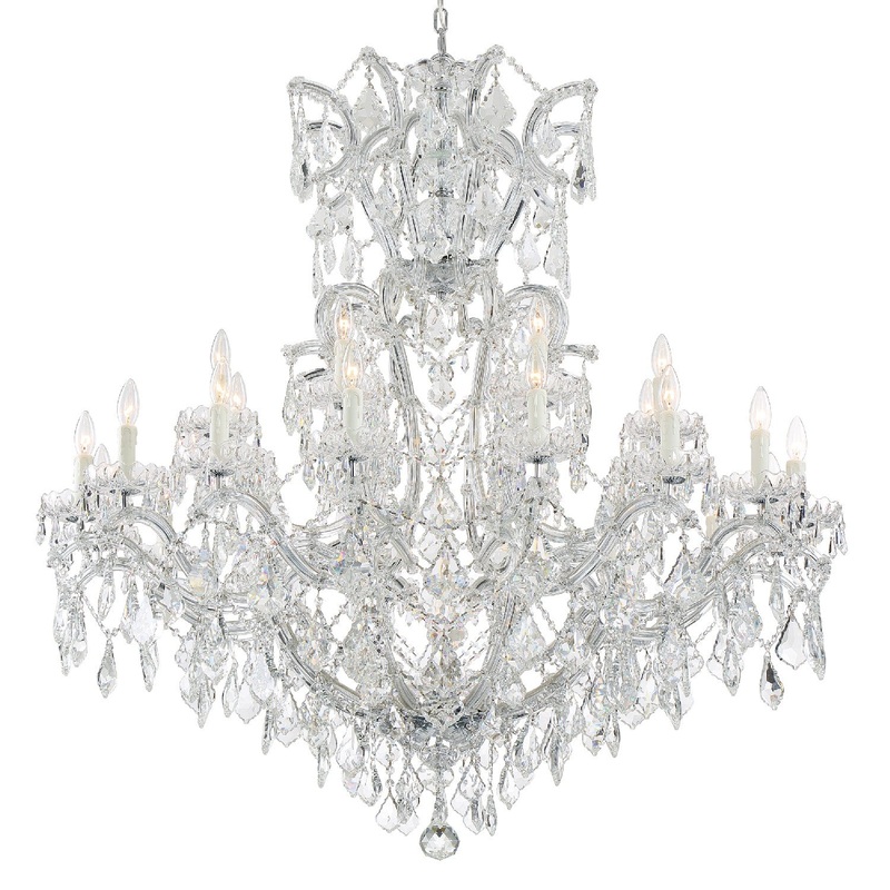 Crystorama 4424-CH-CL-MWP Maria Theresa 25 Light Chandelier Polished Chrome