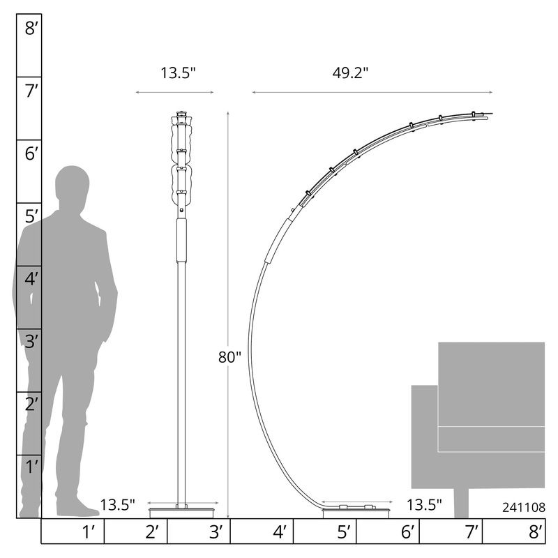 Glissade LED Arc Floor Lamp White