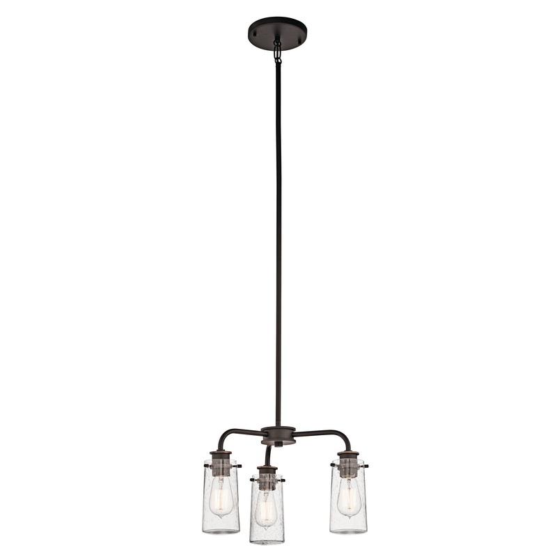 Kichler 43057OZ Three Light Chandelier/Semi Flush, Olde Bronze