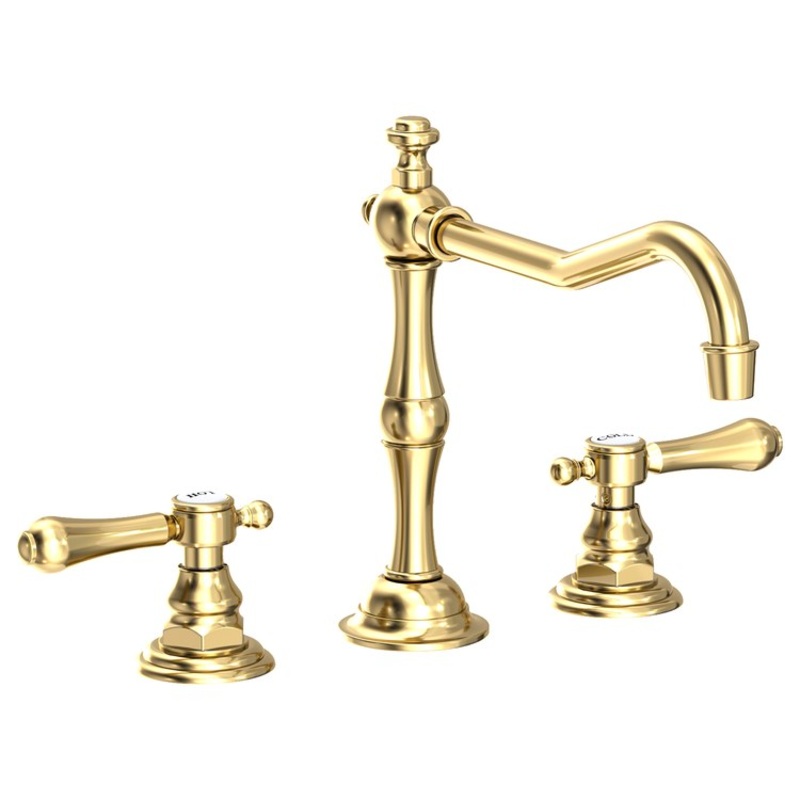 Kitchen Faucet Chesterfield 8 Inch Spread 2 Lever ADA Forever Brass PVD Spout Height 5-13/16 Inch Spout Reach 9-1/2 Inch 1.8 Gallons per Minute