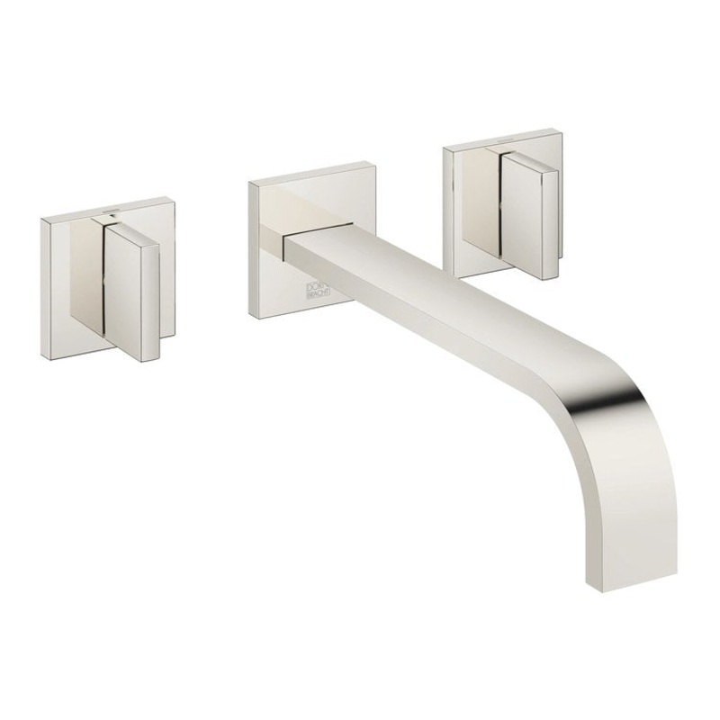 Lavatory Faucet MEM Wall Mount Mixer 2 Lever ADA WaterSense Platinum 1.2 Gallons per Minute Less Drain 3 Hole