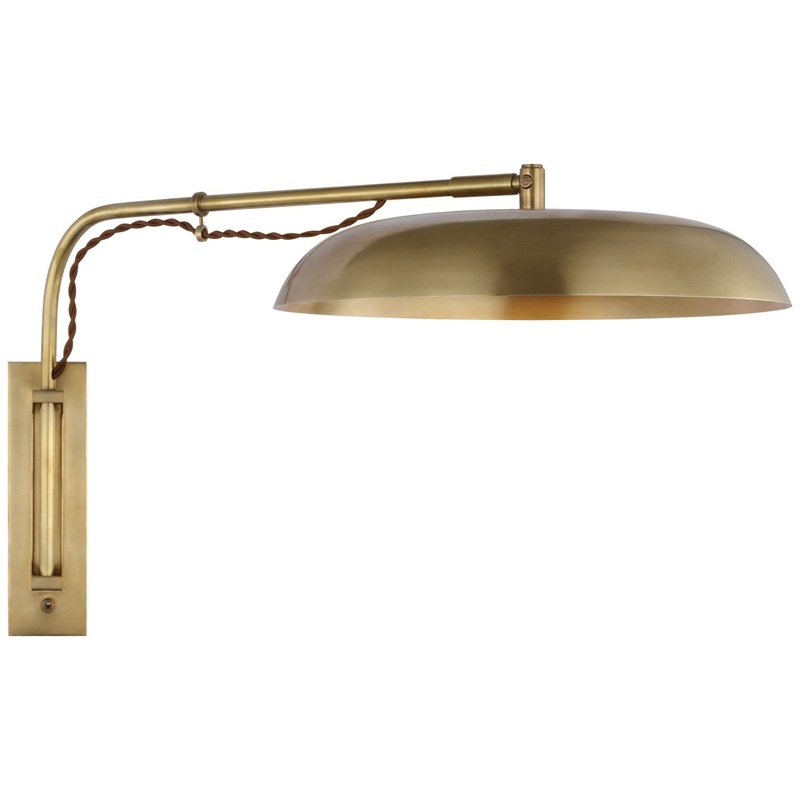 LED Wall Sconce from the Cyrus Collection in Hand-Rubbed Antique Brass And White Finish by Visual Comfort Signature