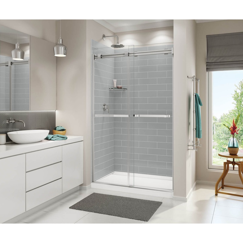 MAAX 106350-000-001-000 Distinct 48 48 x 32 Acrylic Alcove or Corner Shower Base with Back Center Drain in White