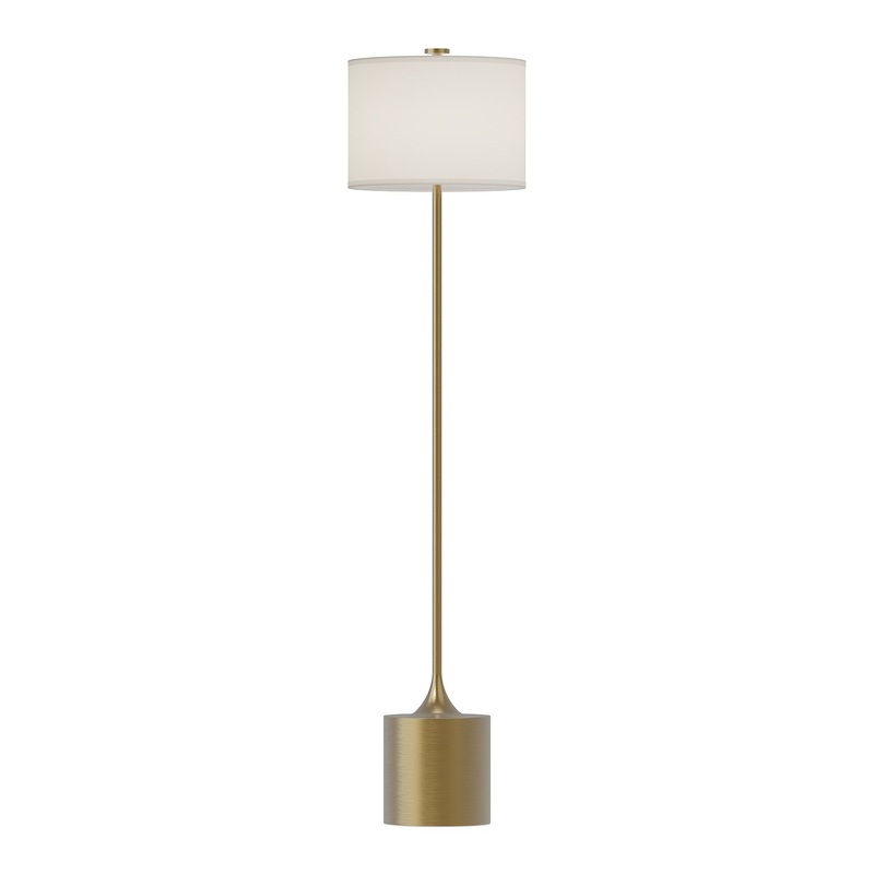 One Light Floor Lamp from the Issa Collection in Brushed Gold/Ivory Linen|Matte Black/Ivory Linen|White/Ivory Linen Finish by Alora
