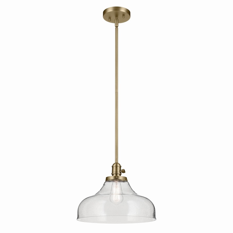 One Light Pendant from the Avery Collection in Natural Brass Finish by Kichler