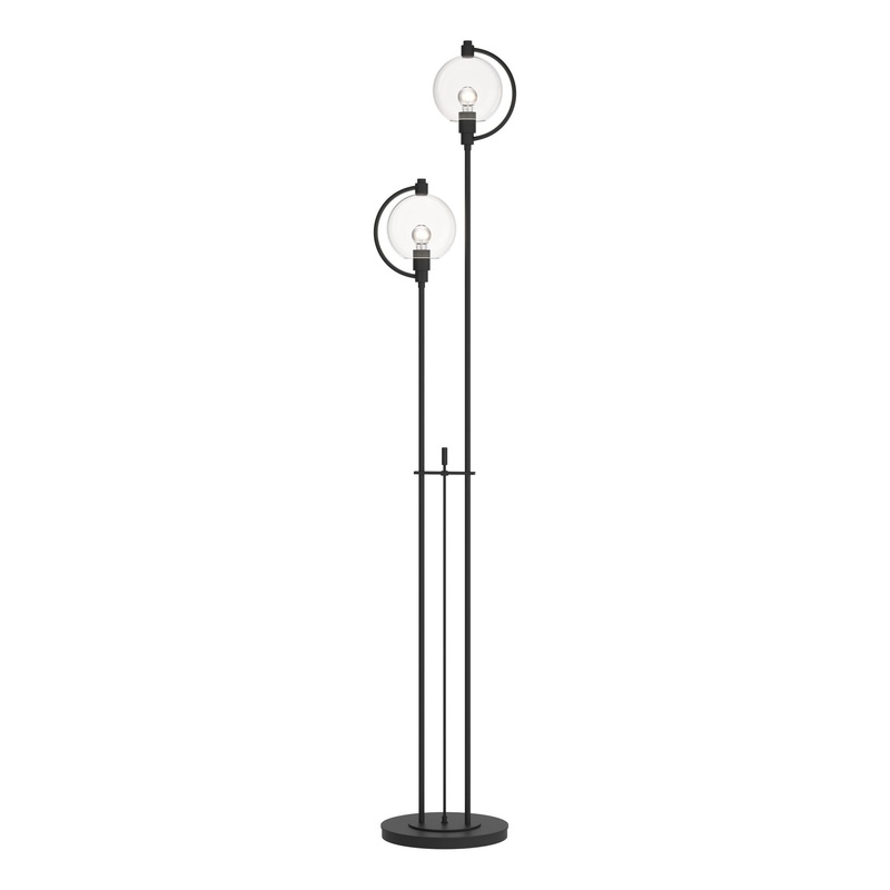 Pluto Floor Lamp Black Clear Glass (ZM)