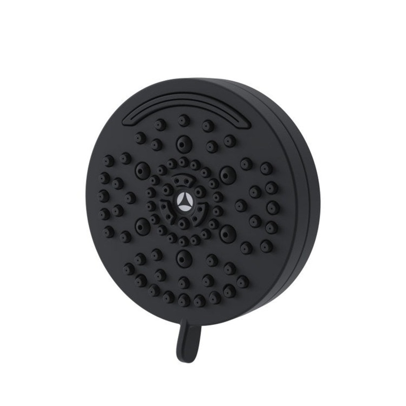 Showerhead HydroMersion 7 Functions Round Matte Black 4 Inch 2.0 Gallons per Minute Rubber Nozzles