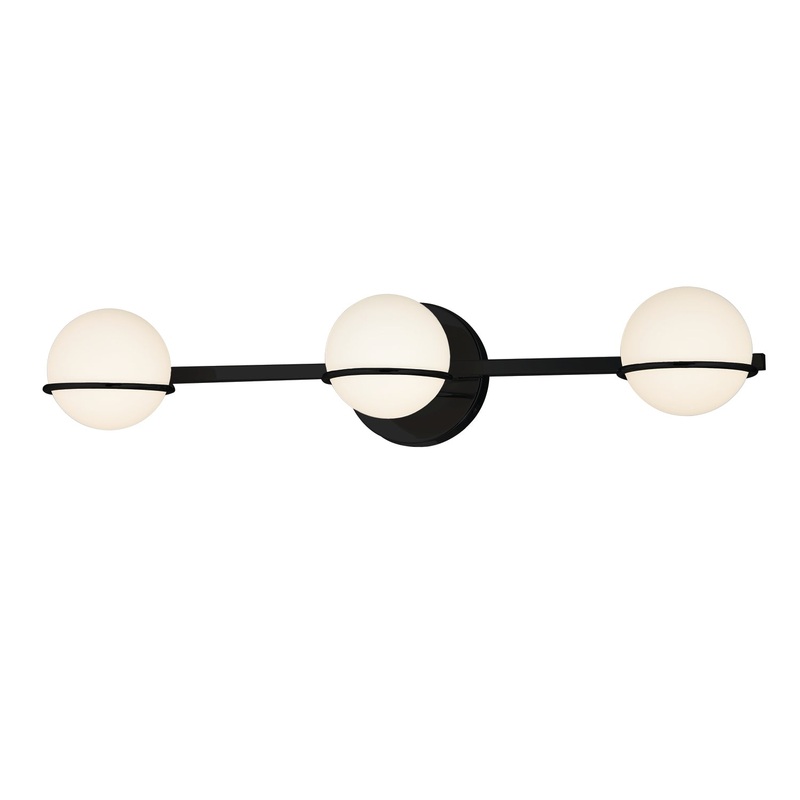 Three Light Bath Bar from the Centric Collection in Matte Black Finish by Justice Designs