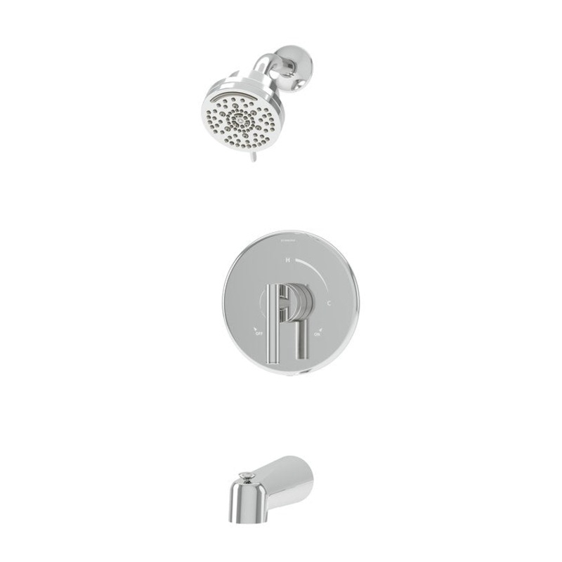 Tub and Shower Trim Dia 1 Lever Polished Chrome WaterSense ADA 1.75 Gallons per Minute