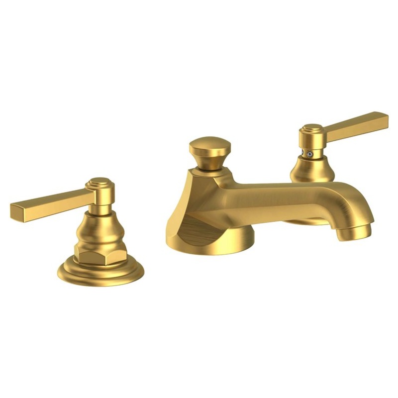 Astor Two Handle Widespread Bathroom Faucet with Lever Handles with Drain – Satin Brass PVD