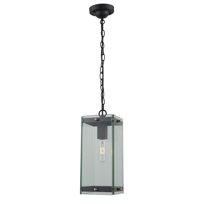 Bradgate Outdoor Pendant – Matte Black & Harvest Brass / 19.25