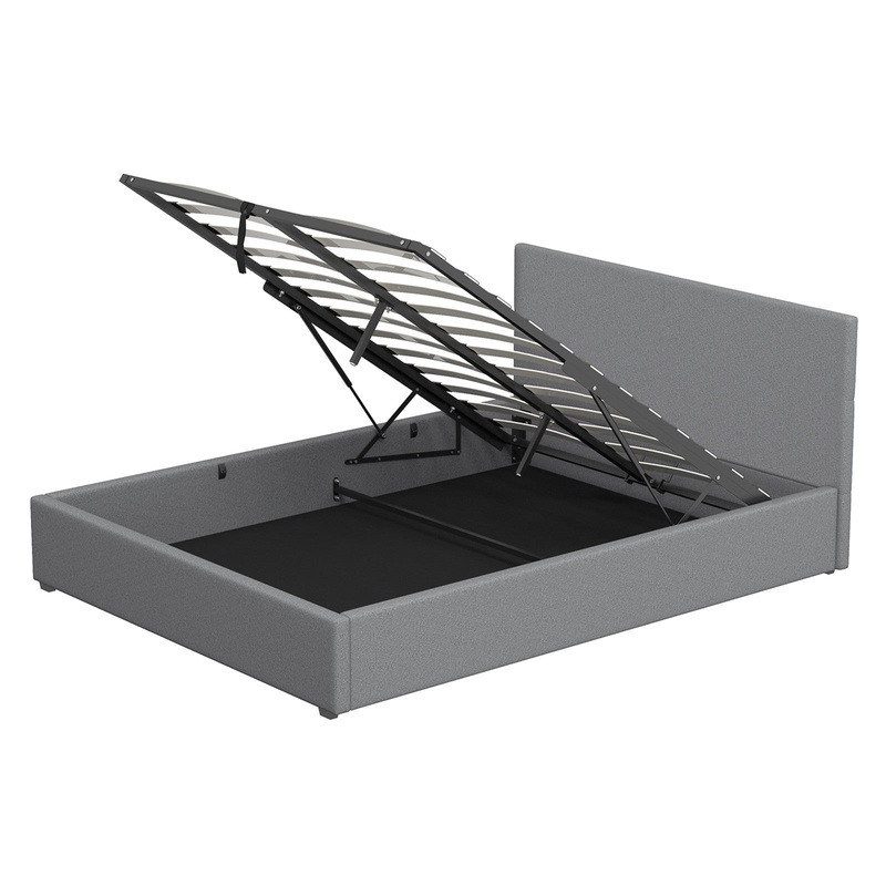 Milano Luxury Gas Lift Bed with Headboard (Model 1) – Grey No.28 – Queen