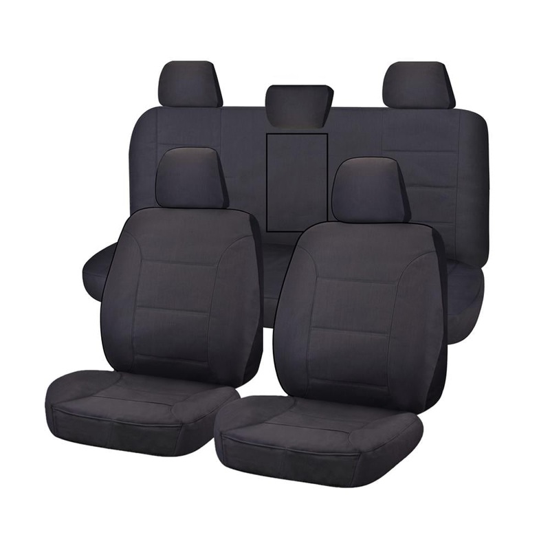 Seat Covers for TOYOTA HILUX 08/2015 – ON DUAL CAB UTILITY FR 40/60 SPLIT BASE WITH A/REST CHARCOAL ALL TERRAIN