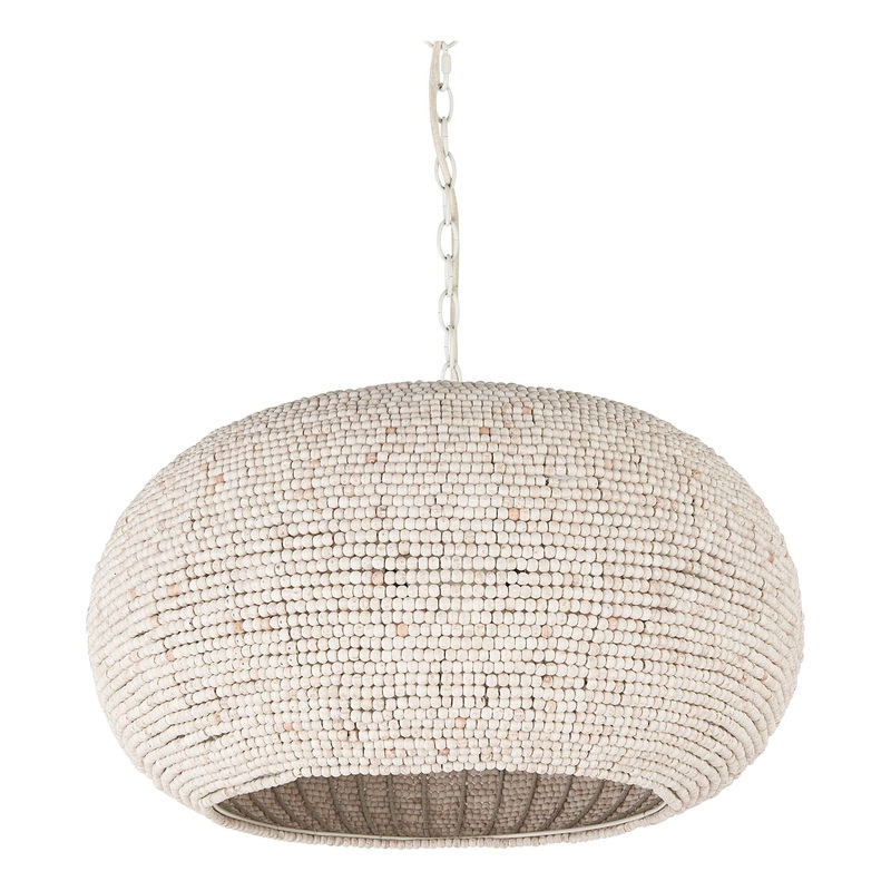 Theta Chandelier Whitewashed Wood