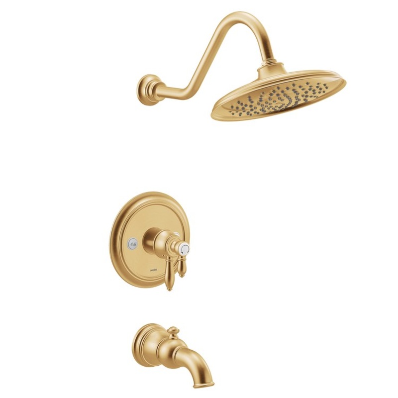 Tub and Shower Trim Weymouth M-Core 4-Series 2 Lever Brushed Gold WaterSense ADA 1.75 Gallons per Minute