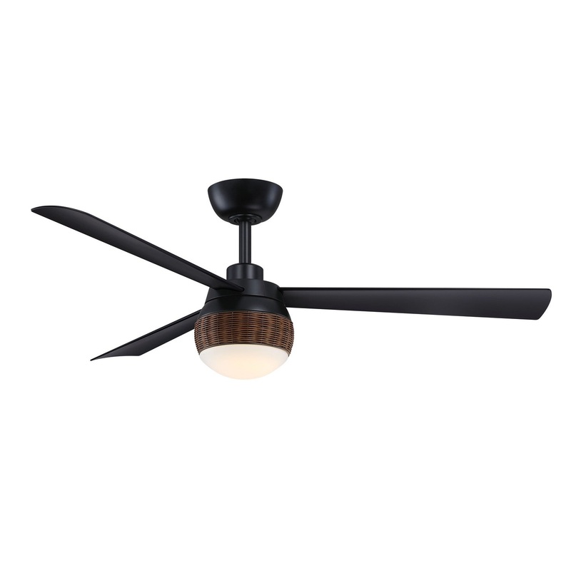 52″Ceiling Fan from the Paget Collection in Black Finish by Fanimation