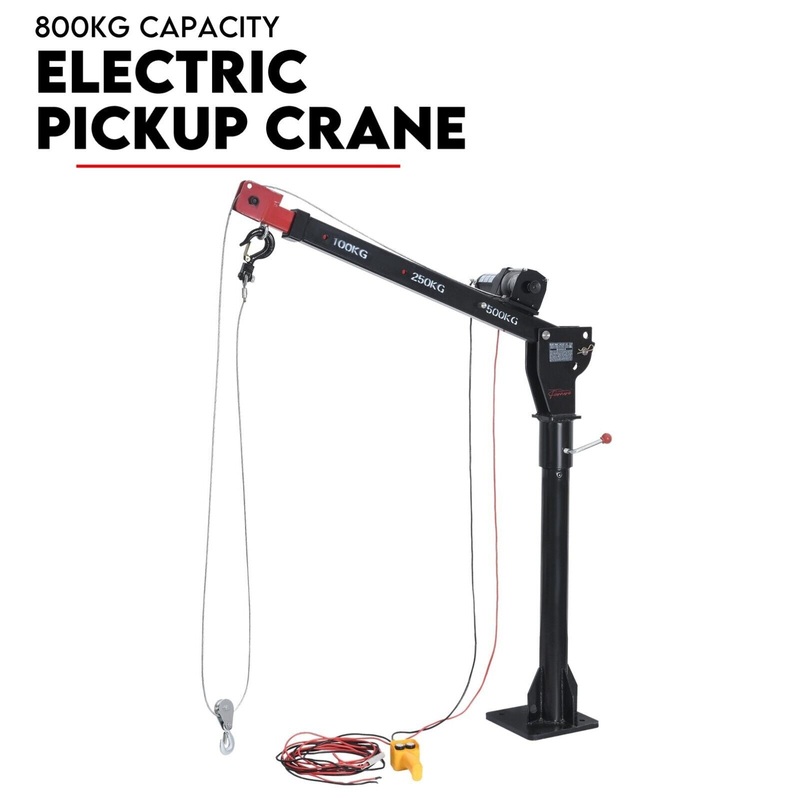 800kg Electric Hoist Winch Crane 12V Swivel Car Truck UTE Lift 360 Pick Up