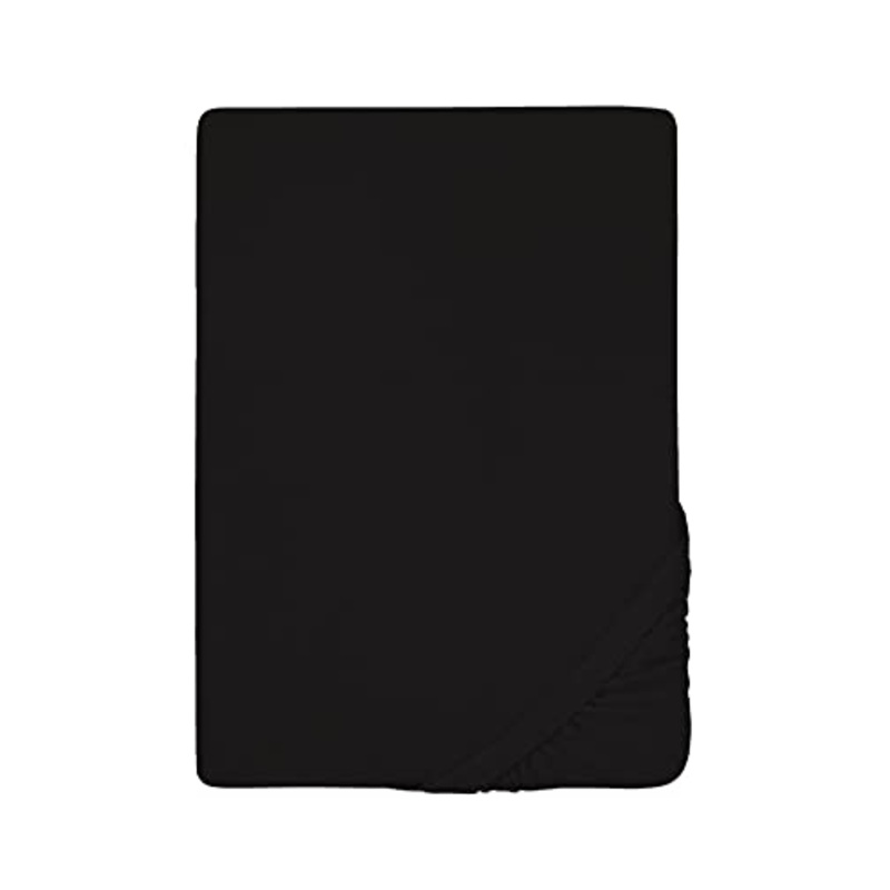 Biberna 0012344 Lenzuolo Frottee-Stretch (Altezza Materasso max. 22 cm) 1X 140X200 cm > 160X200 cm, Nero