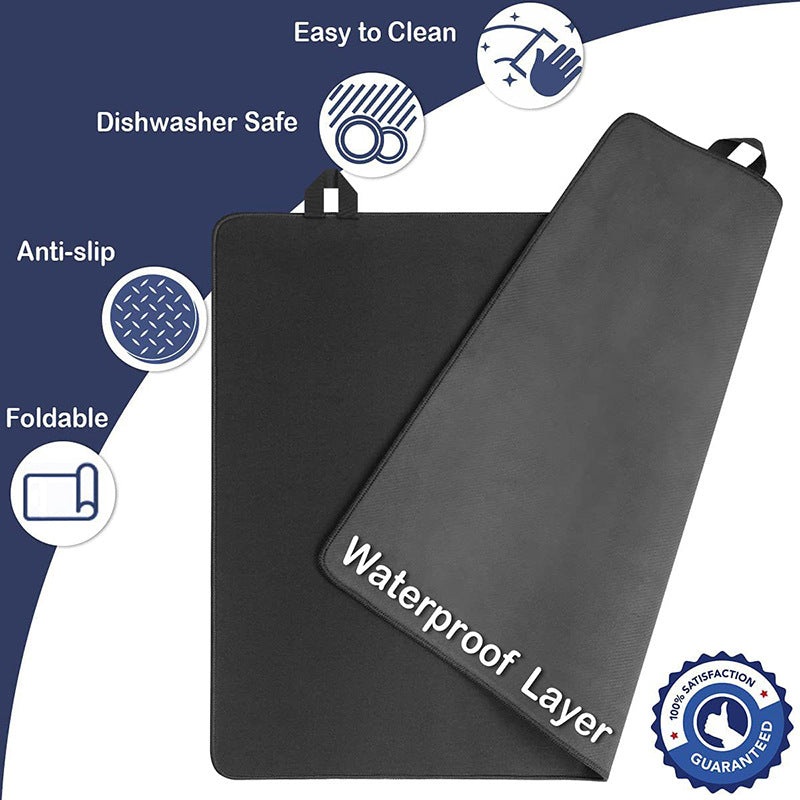 Black Premium Heat Resistant Stovetop Protector Mat – Waterproof, Anti-Slip & Easy Clean Kitchen Guard (42x28cm)